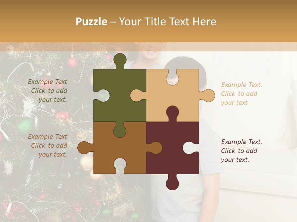 Family Decorating Christmas Tree PowerPoint Template