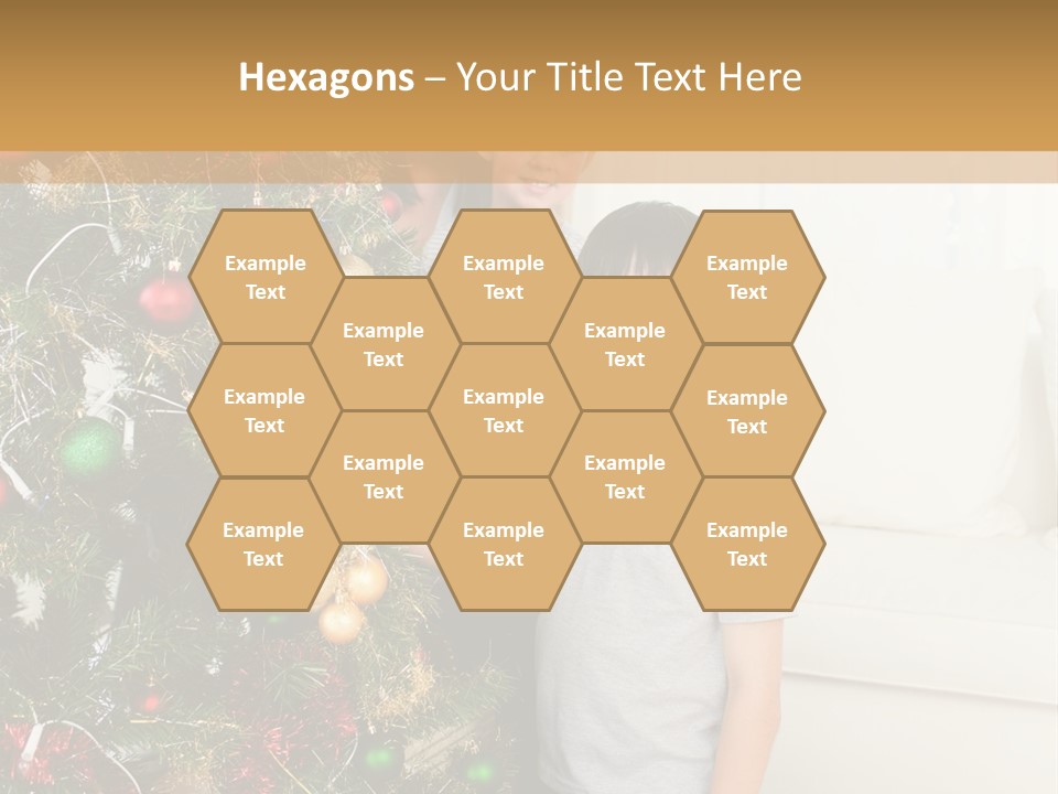 Family Decorating Christmas Tree PowerPoint Template