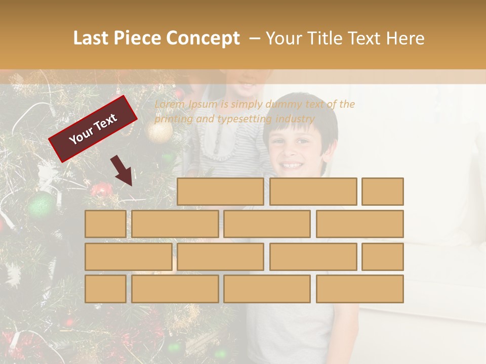 Family Decorating Christmas Tree PowerPoint Template