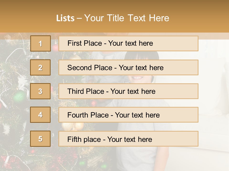 Family Decorating Christmas Tree PowerPoint Template