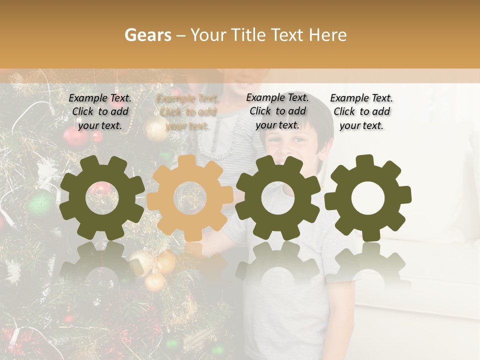 Family Decorating Christmas Tree PowerPoint Template