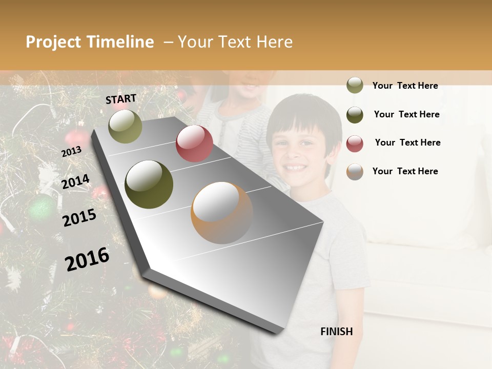 Family Decorating Christmas Tree PowerPoint Template