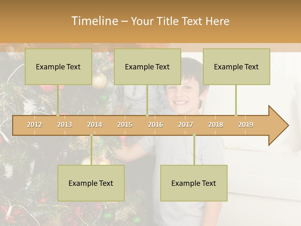 Family Decorating Christmas Tree PowerPoint Template