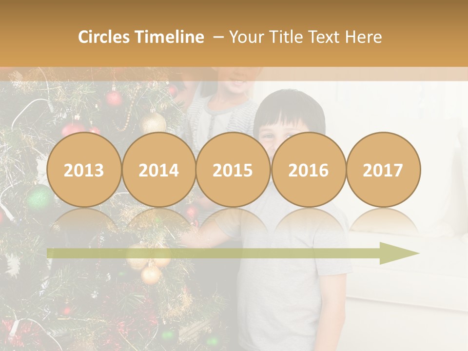 Family Decorating Christmas Tree PowerPoint Template