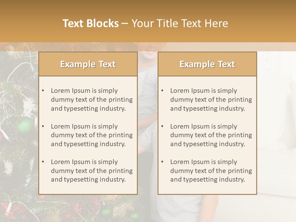 Family Decorating Christmas Tree PowerPoint Template