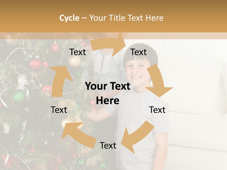 Family Decorating Christmas Tree PowerPoint Template