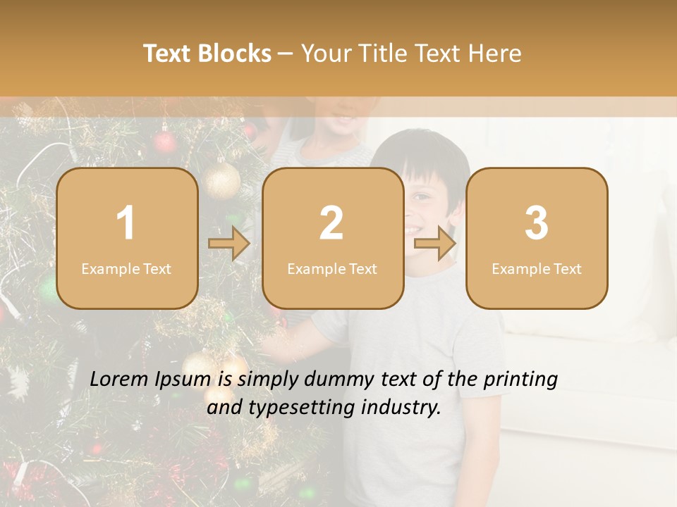 Family Decorating Christmas Tree PowerPoint Template