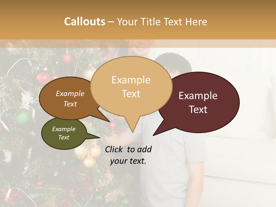 Family Decorating Christmas Tree PowerPoint Template