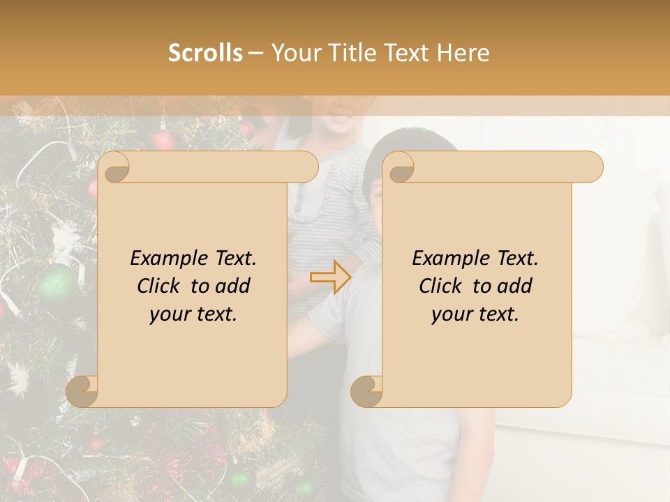 Family Decorating Christmas Tree PowerPoint Template