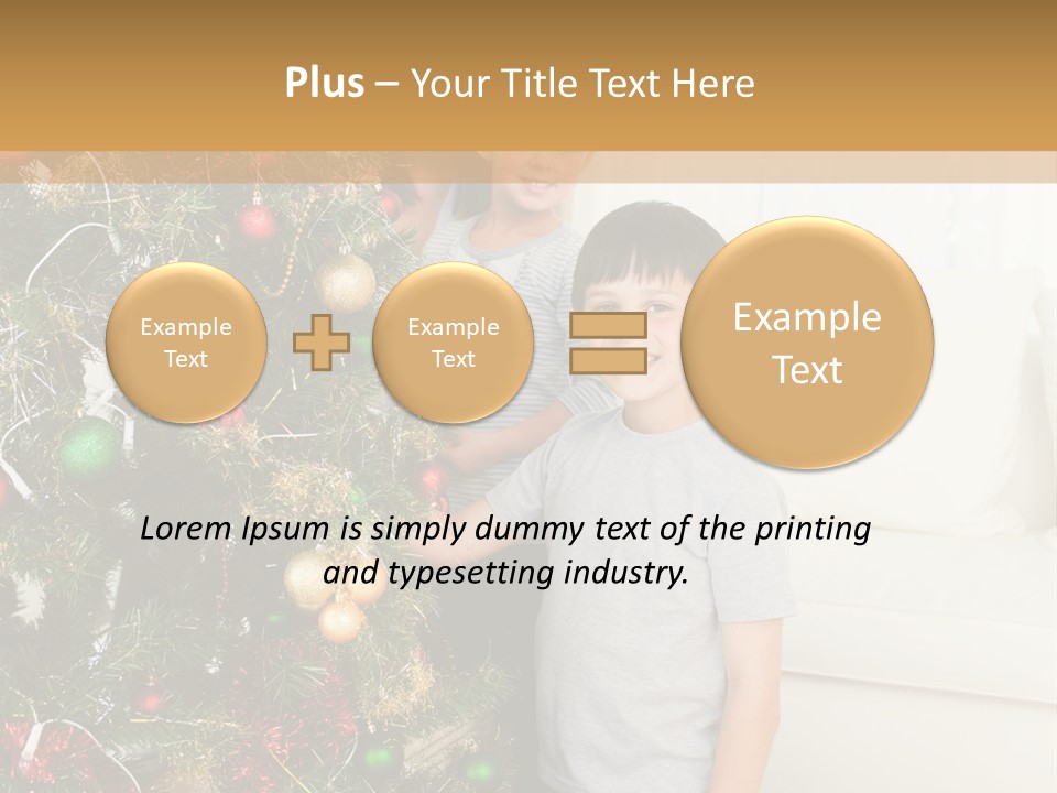 Family Decorating Christmas Tree PowerPoint Template