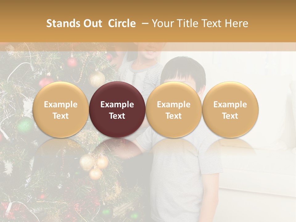 Family Decorating Christmas Tree PowerPoint Template