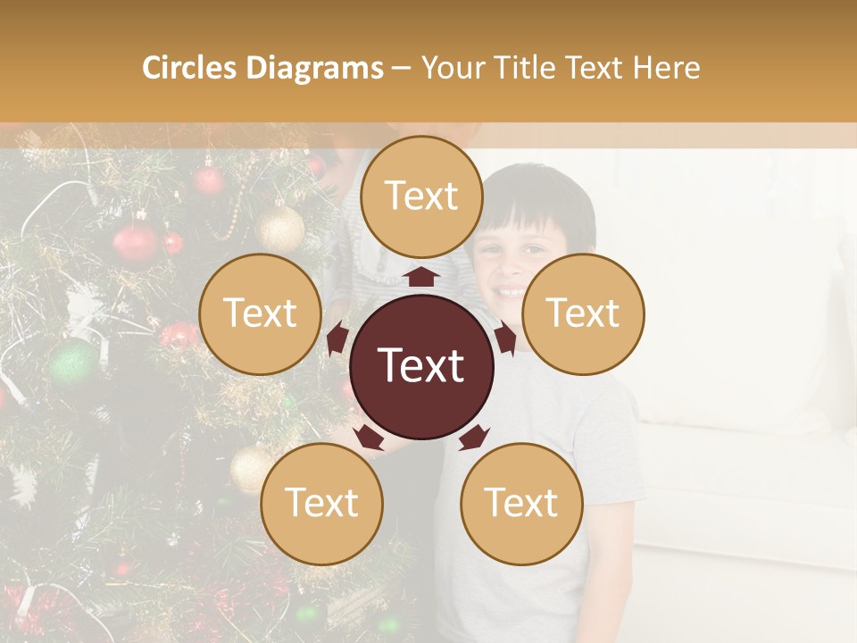Family Decorating Christmas Tree PowerPoint Template