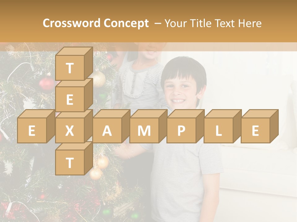 Family Decorating Christmas Tree PowerPoint Template