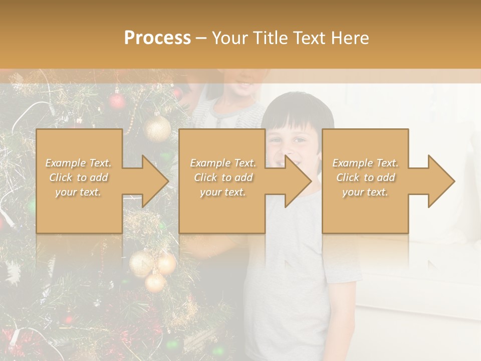 Family Decorating Christmas Tree PowerPoint Template