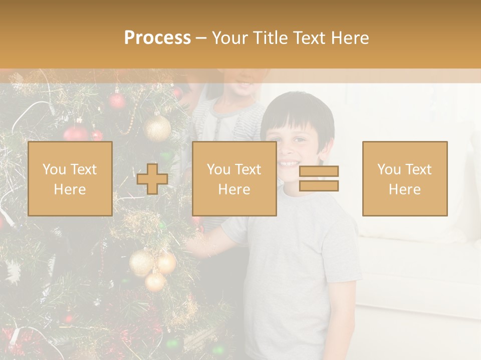 Family Decorating Christmas Tree PowerPoint Template