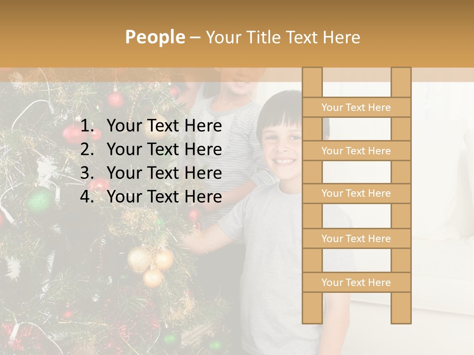 Family Decorating Christmas Tree PowerPoint Template