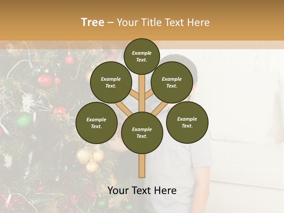 Family Decorating Christmas Tree PowerPoint Template