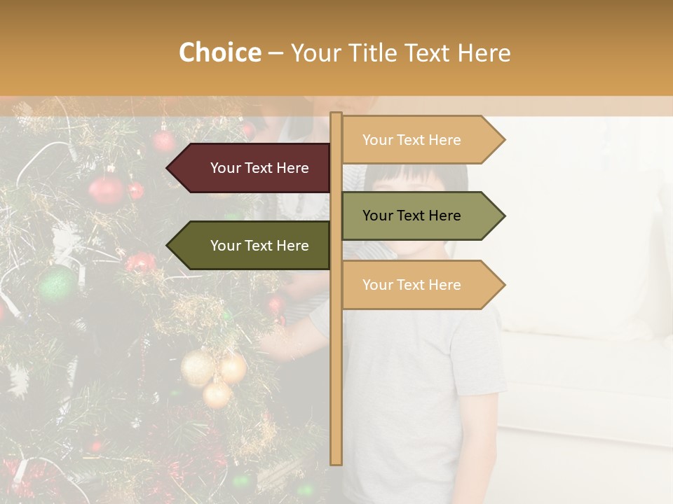 Family Decorating Christmas Tree PowerPoint Template