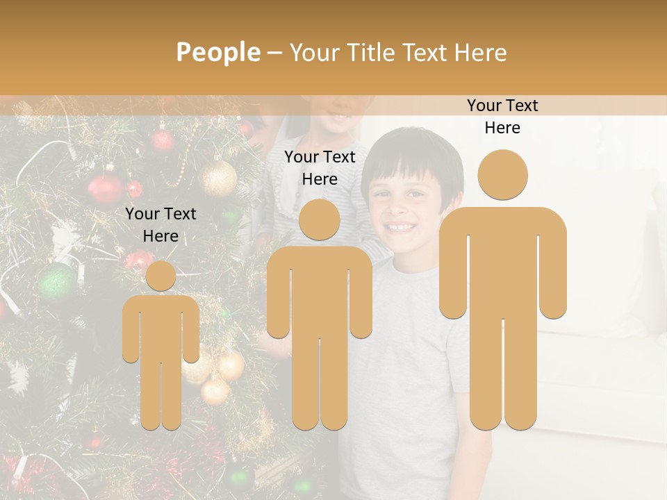 Family Decorating Christmas Tree PowerPoint Template