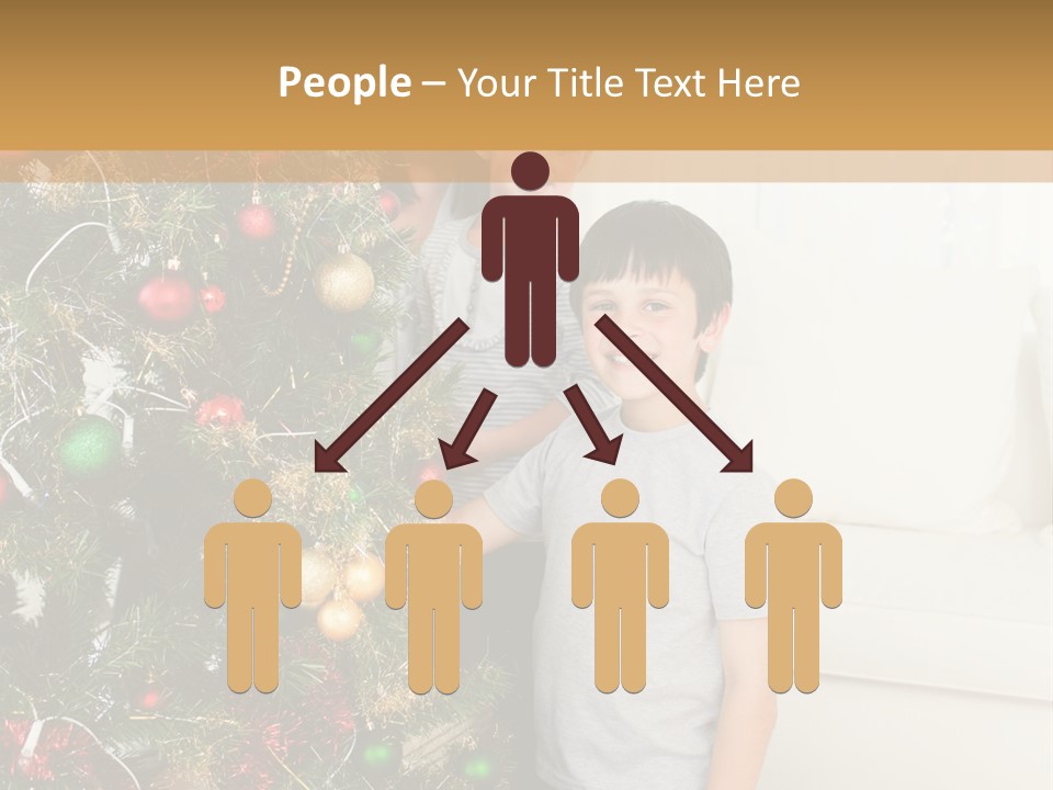 Family Decorating Christmas Tree PowerPoint Template