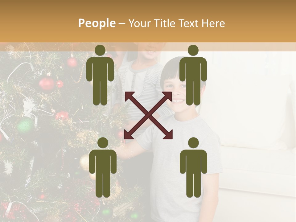 Family Decorating Christmas Tree PowerPoint Template
