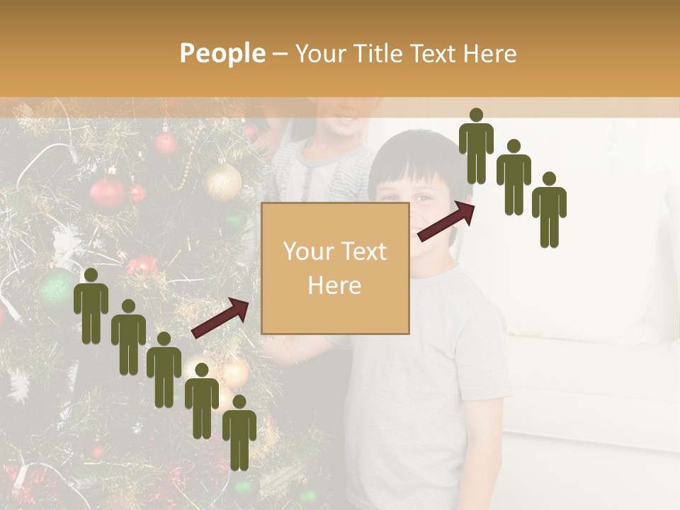 Family Decorating Christmas Tree PowerPoint Template