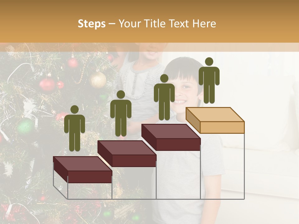 Family Decorating Christmas Tree PowerPoint Template