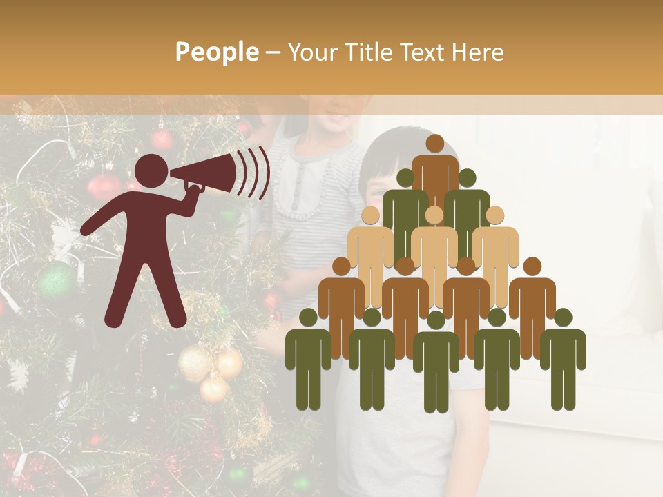 Family Decorating Christmas Tree PowerPoint Template