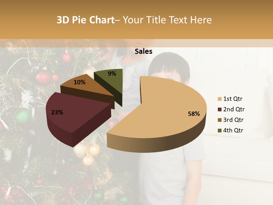 Family Decorating Christmas Tree PowerPoint Template