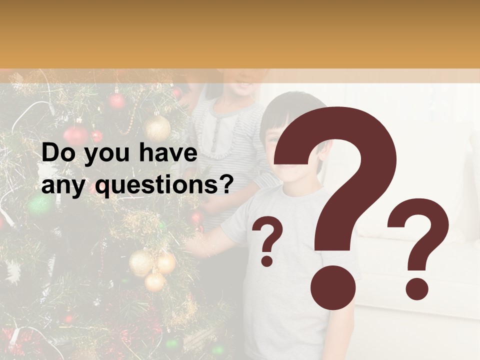 Family Decorating Christmas Tree PowerPoint Template