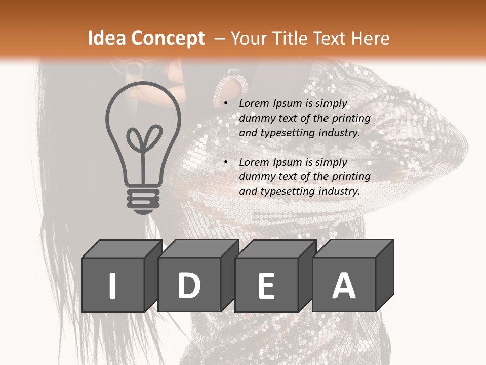 Headphones Girl PowerPoint Template