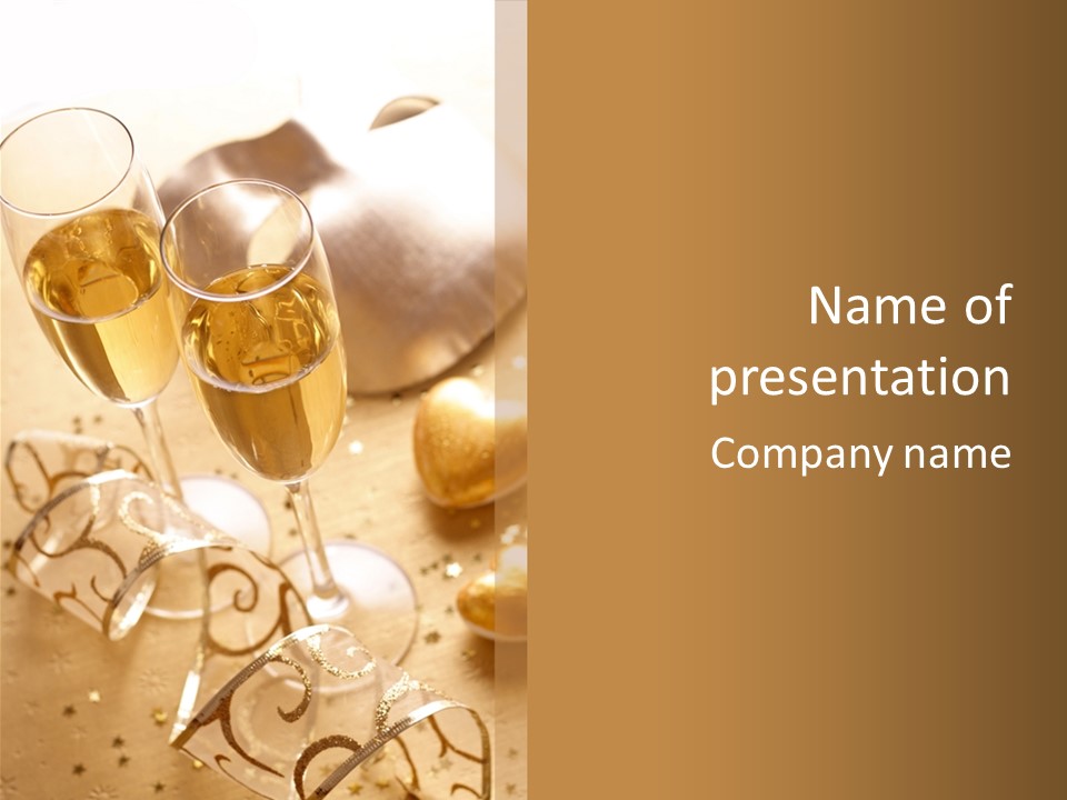 Happy New Year Champagne PowerPoint Template