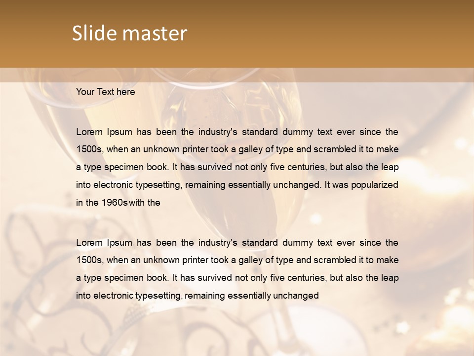 Happy New Year Champagne PowerPoint Template