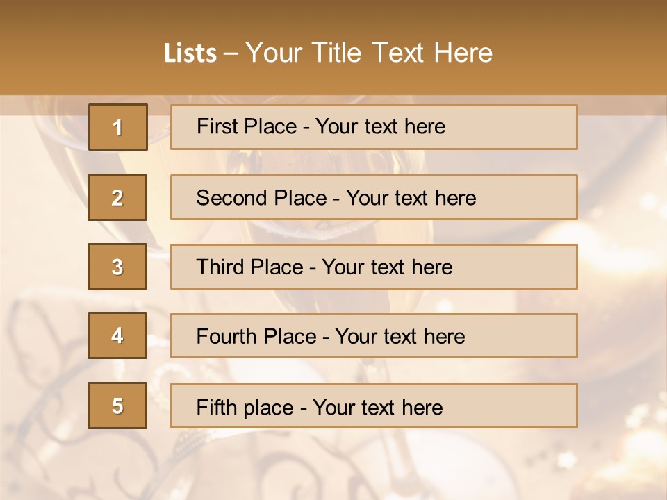 Happy New Year Champagne PowerPoint Template