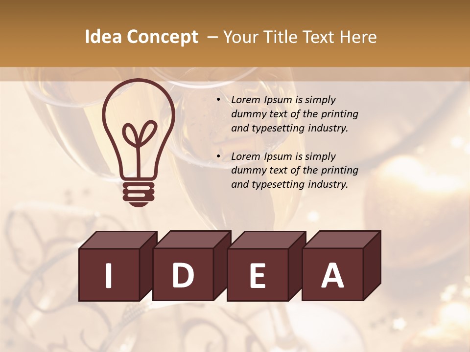 Happy New Year Champagne PowerPoint Template