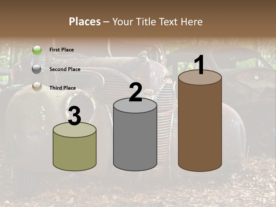 Old Car Junk Yards PowerPoint Template
