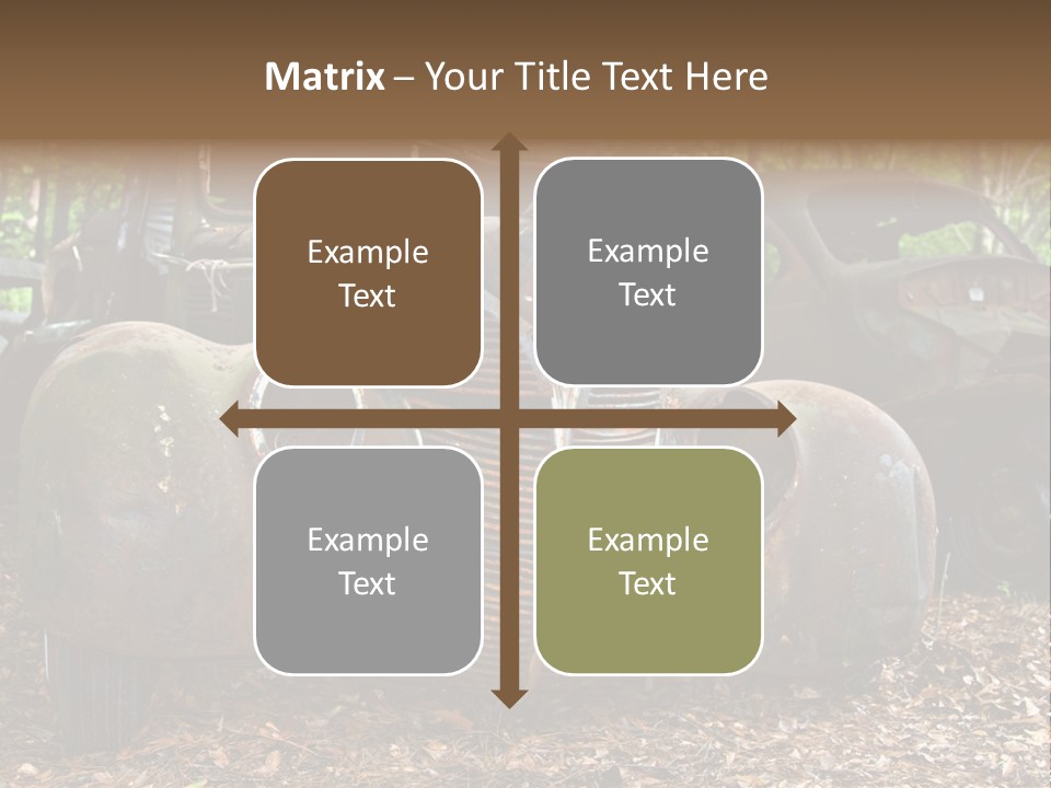 Old Car Junk Yards PowerPoint Template