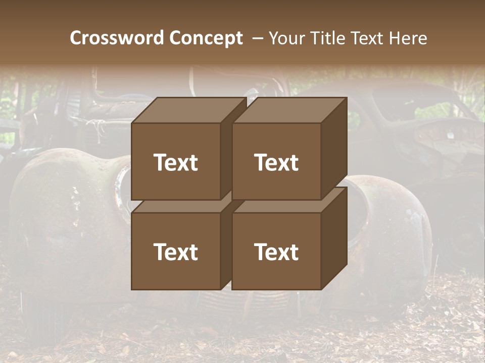 Old Car Junk Yards PowerPoint Template