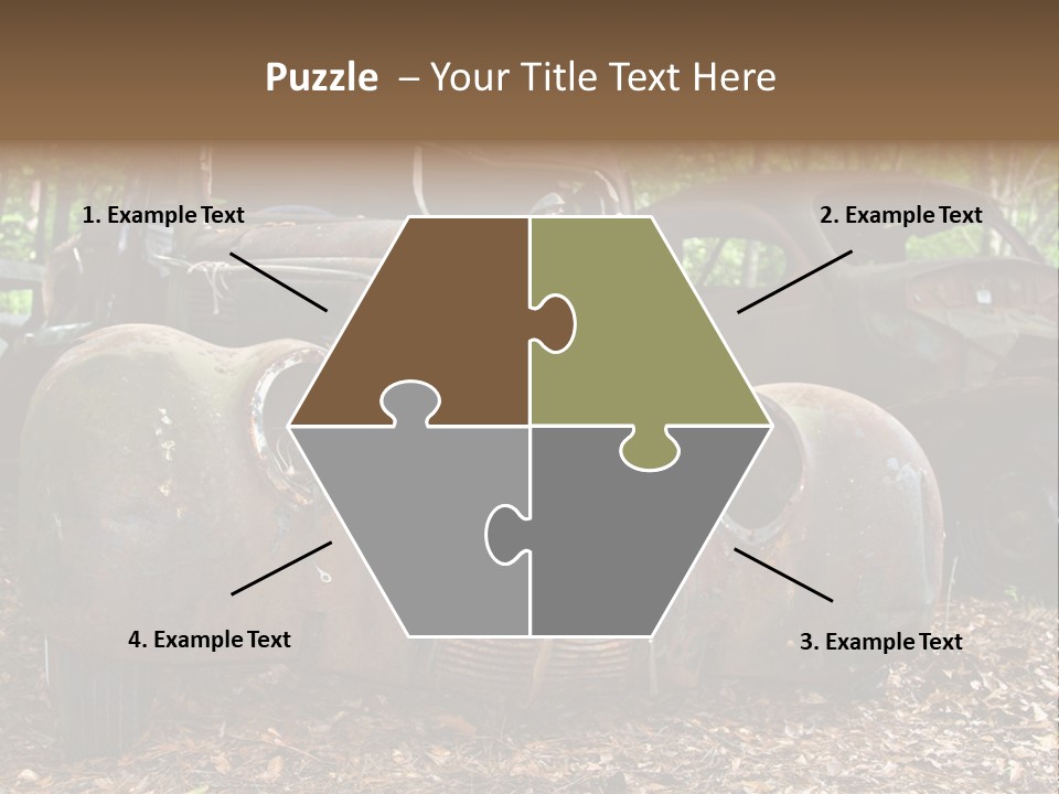 Old Car Junk Yards PowerPoint Template