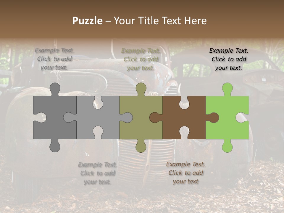 Old Car Junk Yards PowerPoint Template