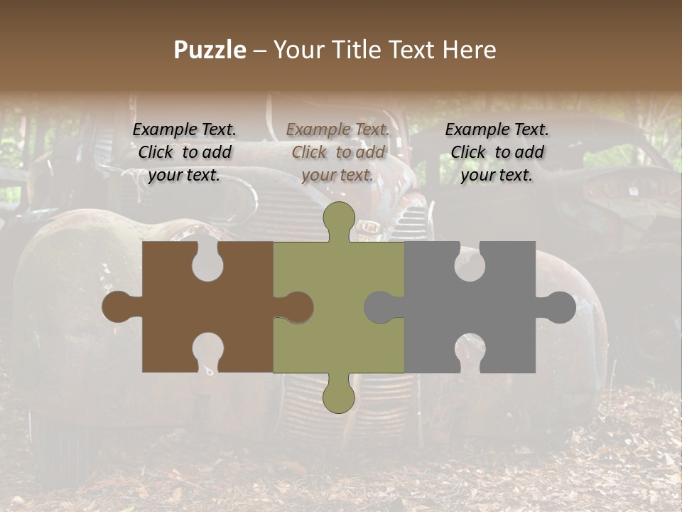 Old Car Junk Yards PowerPoint Template