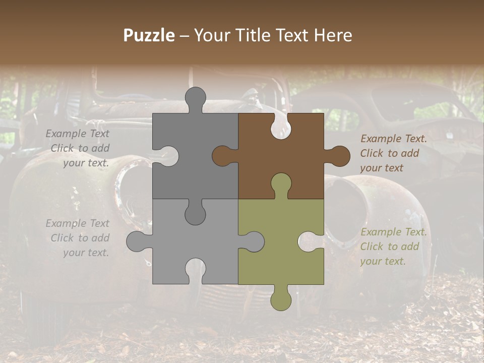 Old Car Junk Yards PowerPoint Template