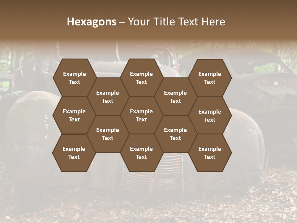 Old Car Junk Yards PowerPoint Template