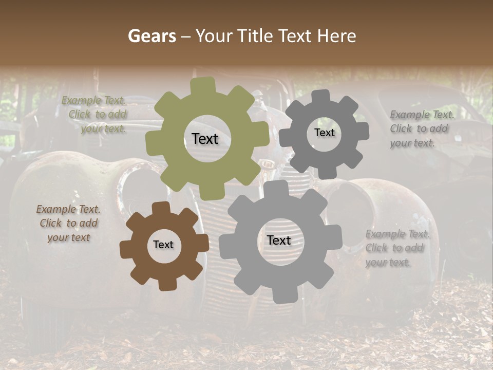 Old Car Junk Yards PowerPoint Template