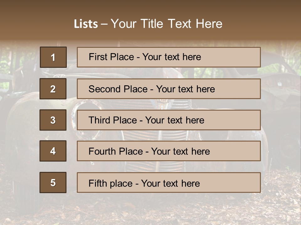 Old Car Junk Yards PowerPoint Template