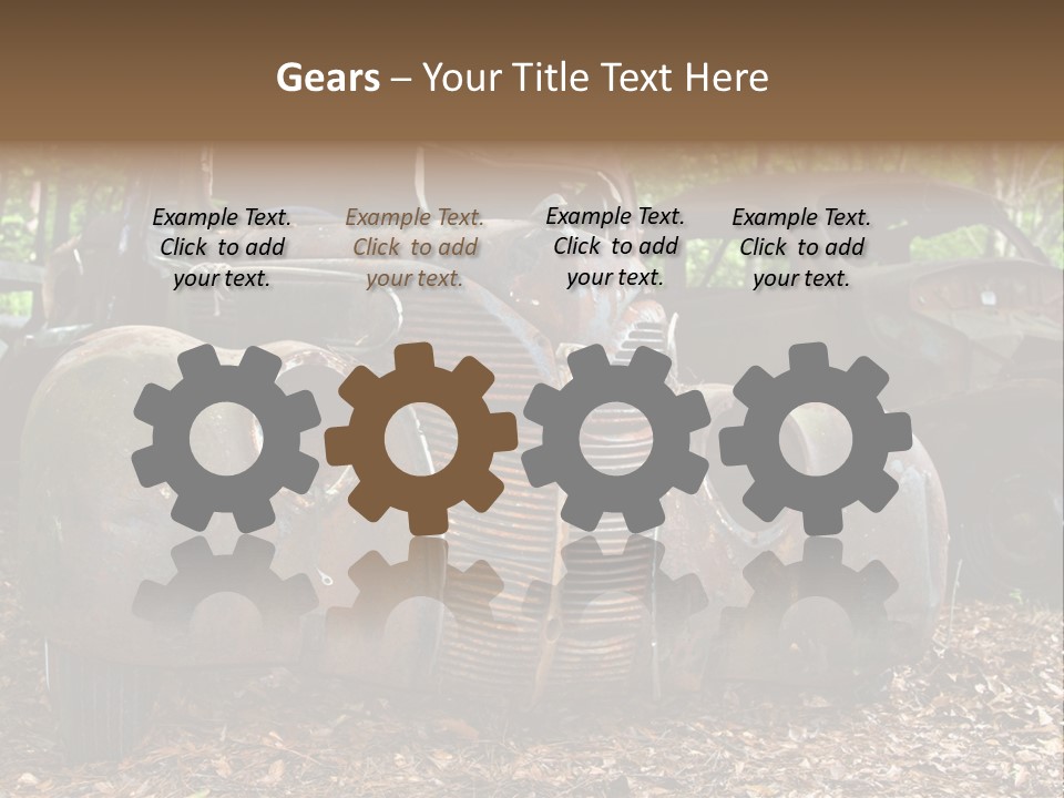 Old Car Junk Yards PowerPoint Template