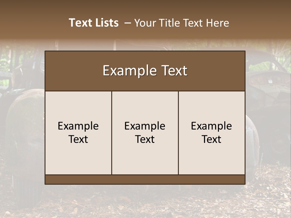 Old Car Junk Yards PowerPoint Template