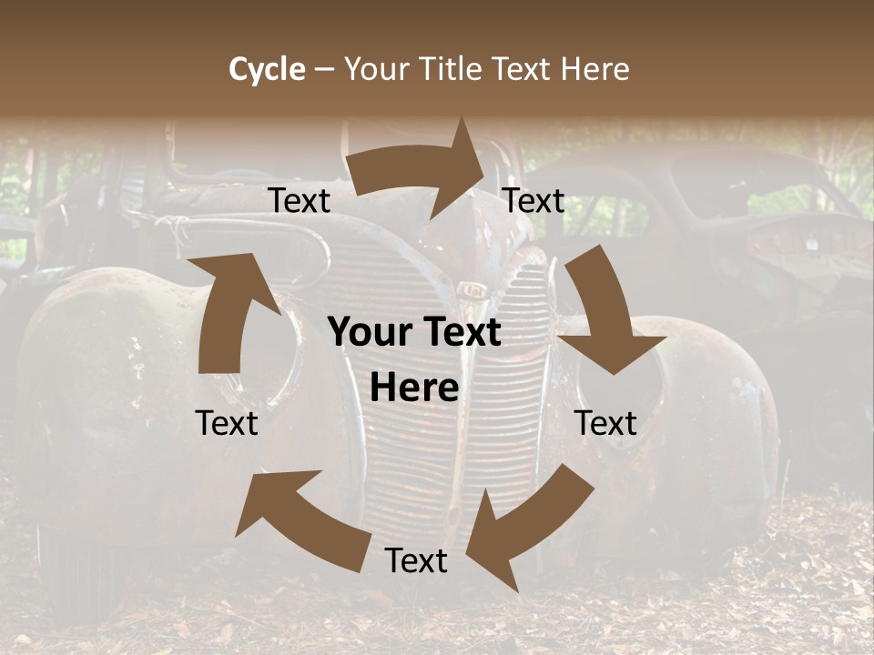 Old Car Junk Yards PowerPoint Template