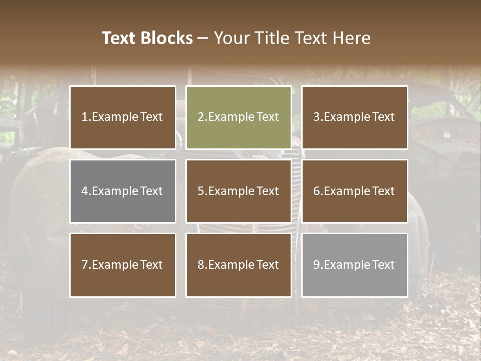 Old Car Junk Yards PowerPoint Template