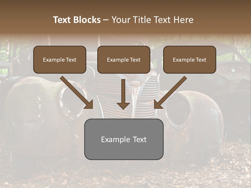 Old Car Junk Yards PowerPoint Template